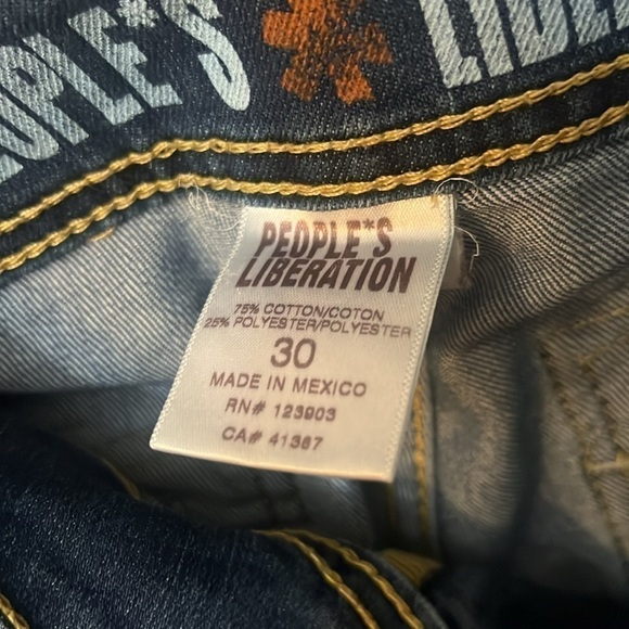 Peoples liberation blue jeans low rise flared size 30 y2k retro denim - Picture 4 of 13